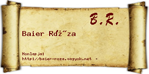 Baier Róza névjegykártya